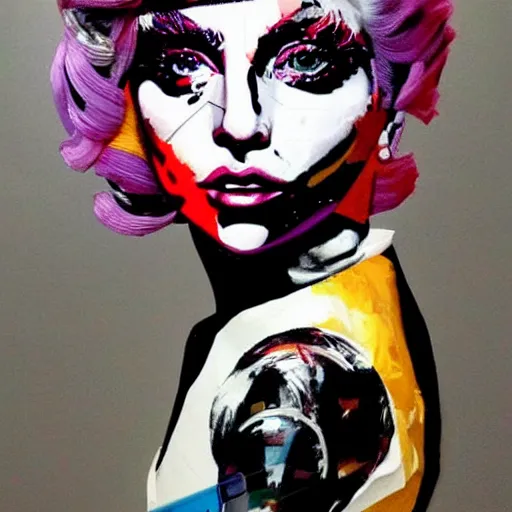 Image similar to a sculpture of Lady Gaga, by Sandra Chevrier