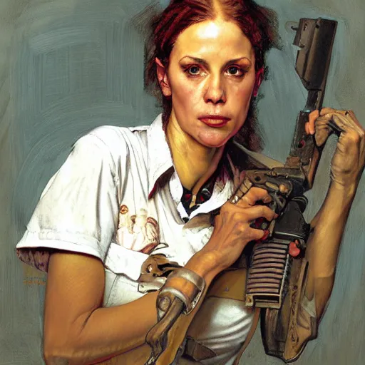 Prompt: portrait of zoe from left 4 dead, by donato giancola and norman rockwell.