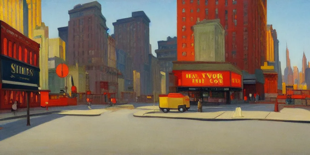 Prompt: new york city landscape edward hopper - style painting