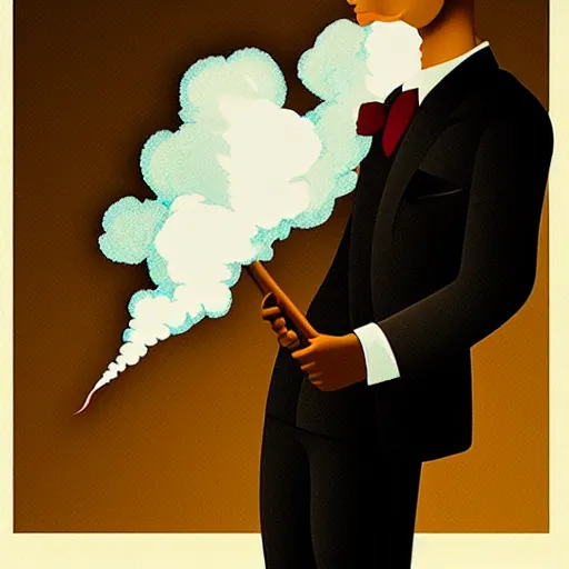 Image similar to smoke reminiscent of different color people, pipe smoke, parlor, cgsociety