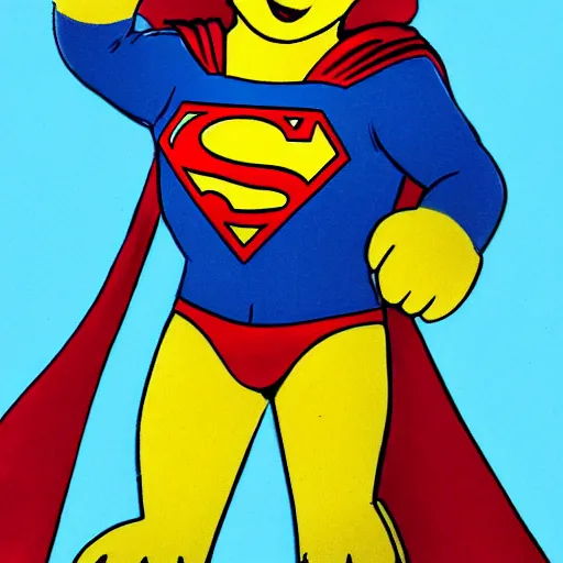 Prompt: Big Bird dressed as Superman