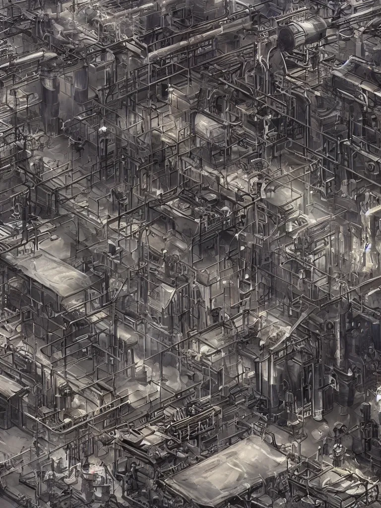 Image similar to photo realistic factories biter by disney concept artists, blunt borders, rule of thirds