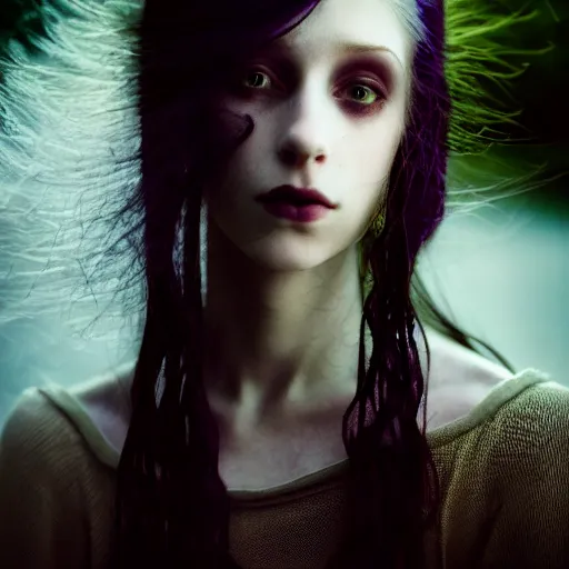 Prompt: photographic portrait of a stunningly beautiful english emo gothic female in soft dreamy light at sunset, soft focus, contemporary fashion shoot, in a tim burton movie, by edward robert hughes, annie leibovitz and steve mccurry, david lazar, jimmy nelsson, extremely detailed, breathtaking, hyperrealistic, perfect face, octane render