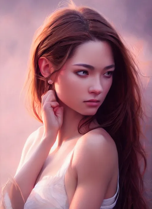 Image similar to photo of a gorgeous young woman in the style of stefan kostic, realistic, sharp focus, 8k high definition, insanely detailed, intricate, elegant, art by stanley lau and artgerm