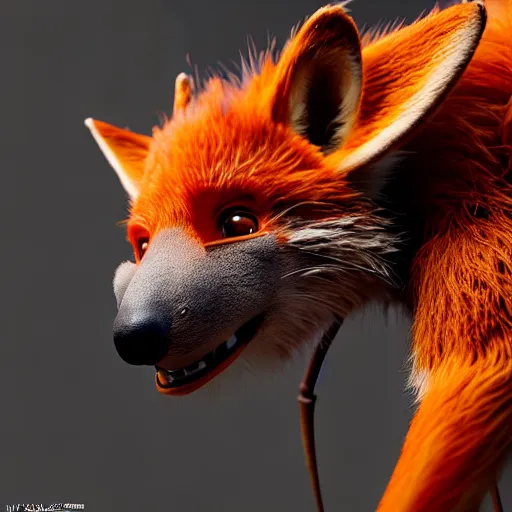 Prompt: weta disney pixar movie still macro close photo of anthropomorphic vulpes vulpes fulva wearing koala : : by weta, greg rutkowski, wlop, ilya kuvshinov, rossdraws, artgerm, octane render, iridescent, bright morning, anime, liosh, mucha : :