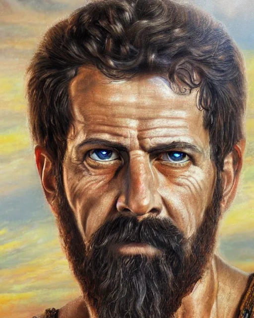 Image similar to oil painting portrait of philip of macedon, high production value, intricate details, high resolution, hdr, high definition, masterpiece, realistic, ultrarealistic, highly detailed, hd, sharp focus, non blurry, sharp, smooth