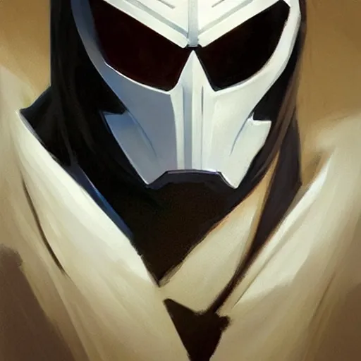 Image similar to greg manchess portrait painting of moon knight as overwatch character, medium shot, asymmetrical, profile picture, organic painting, sunny day, matte painting, bold shapes, hard edges, street art, trending on artstation, by huang guangjian and gil elvgren and sachin teng