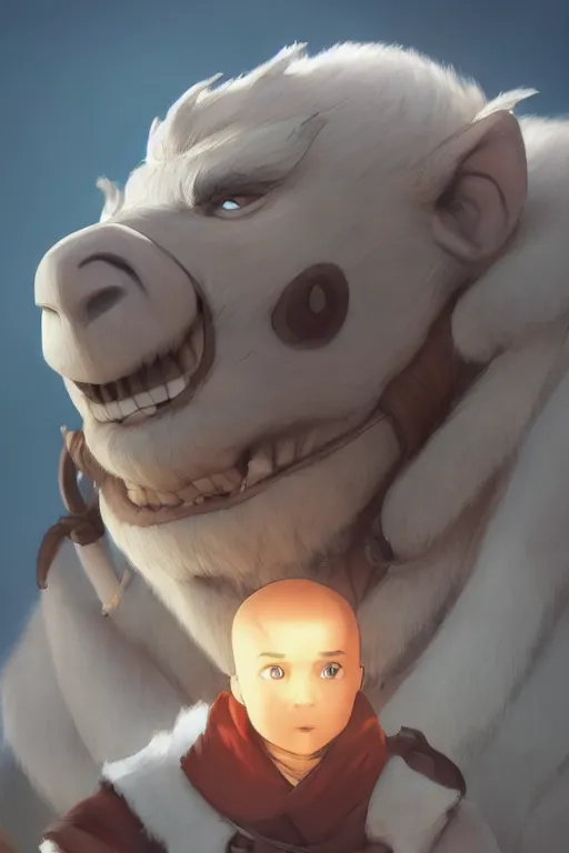 Prompt: Appa from the last Airbender , made by Stanley Artgerm Lau, WLOP, Rossdraws, ArtStation, CGSociety, concept art, cgsociety, octane render, trending on artstation, artstationHD, artstationHQ, unreal engine, 4k, 8k,