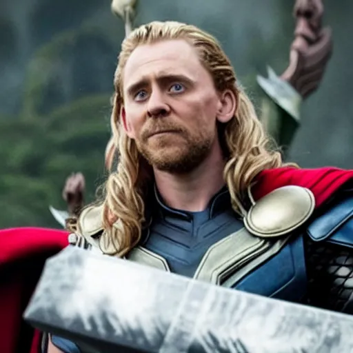 Image similar to Tom Hiddleston as Thor,