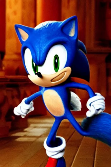 Image similar to very very intricate photorealistic photo of a realistic version of sonic in an episode of game of thrones, photo is in focus with detailed atmospheric lighting, award - winning details