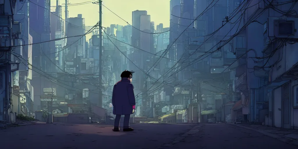 Image similar to twilight lighting, moody, atmospheric, solarpunk, peter griffin from family guy's house, by ghibli studio and victor ngai, ghost in the shell, akira, pixar highly detailed, 8 k h 5 7 6