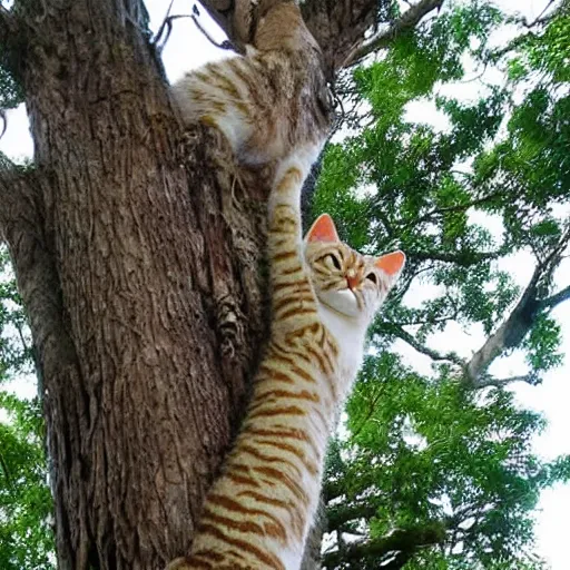 Image similar to - Many Different Cats Climbing Large Tree