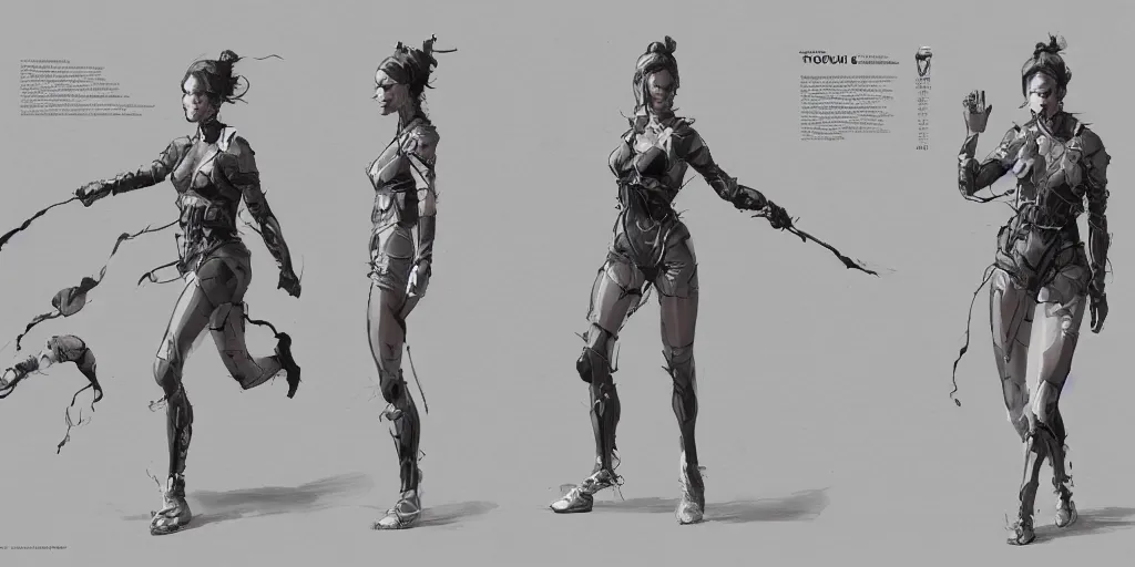 Image similar to tough halston sage running cycle, character sheet, fine details, concept design, contrast, kim jung gi, greg rutkowski, trending on artstation, 8 k, full body, turnaround, front view, back view, ultra wide angle