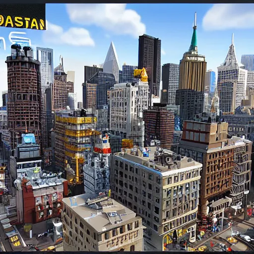 Prompt: lego model of manhattan, unreal engine 5,