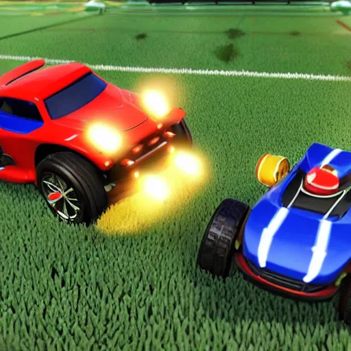 Prompt: rocket league in real life