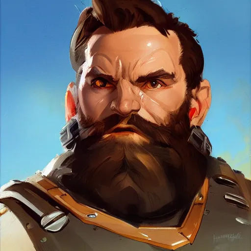 Prompt: greg manchess portrait painting of gimli as overwatch character, medium shot, asymmetrical, profile picture, organic painting, sunny day, matte painting, bold shapes, hard edges, street art, trending on artstation, by huang guangjian and gil elvgren and sachin teng