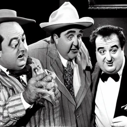 Prompt: Abbott and Costello meet Beetlejuice (Lester Green)