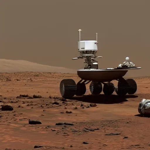 Prompt: Astronauts landing on Mars, NASA SpaceX press release photo, breaking news