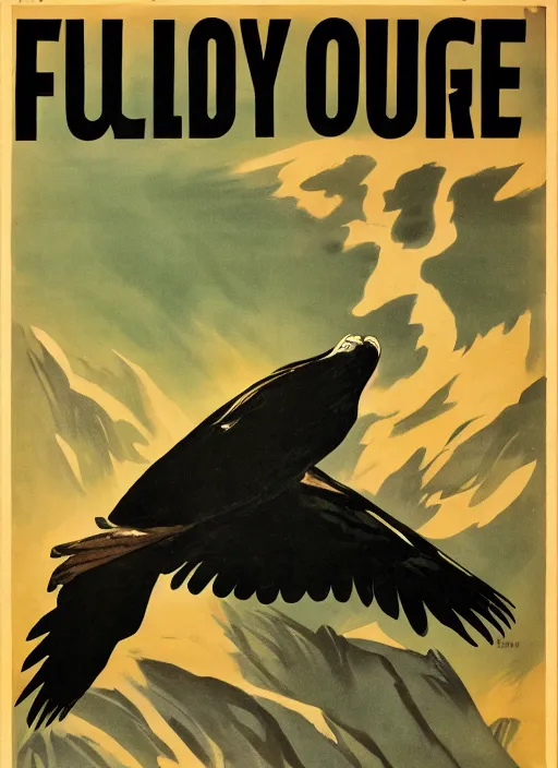 Image similar to vulture look in 1940s propaganda poster