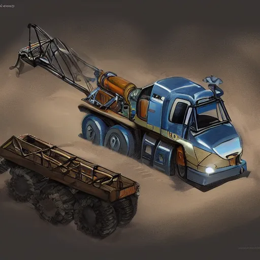 Image similar to concept art of small mining drilling vehicle by Dawid Michalczyk