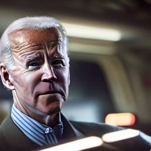 Prompt: cinema still of joe biden in interstellar ( 2 0 1 4 )