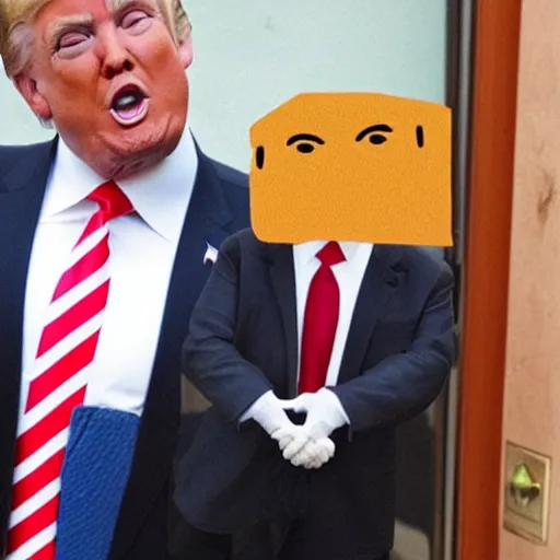 Image similar to donald trump robbing a bank