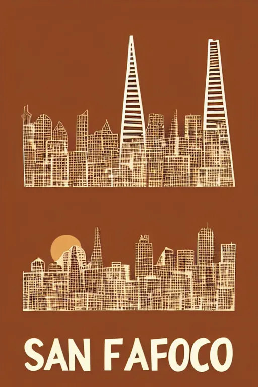 Image similar to minimalist boho style art of san francisco, illustration, vector art