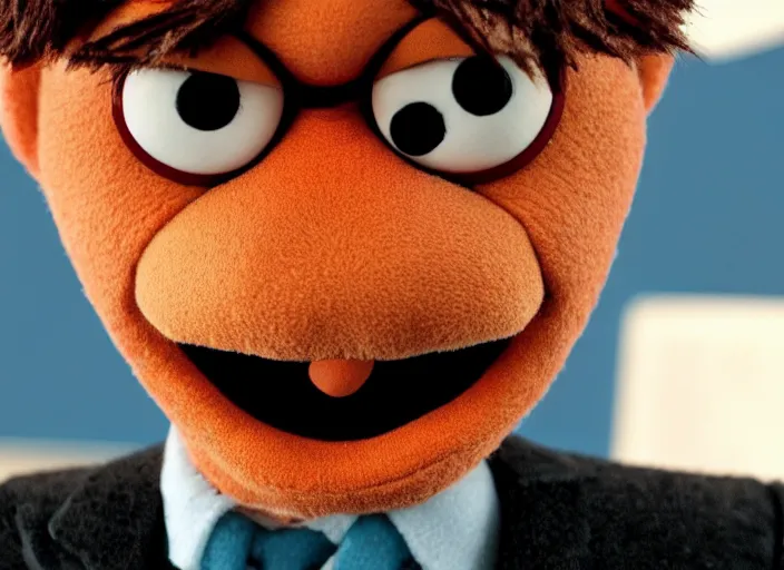 Image similar to film still of Dwight Schrute as a muppet from The Office, 4k