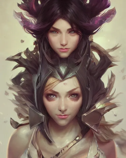 Image similar to league of legends portrait, au naturel, hyper detailed, digital art, trending in artstation, cinematic lighting, studio quality, smooth render, unreal engine 5 rendered, octane rendered, art style by klimt and nixeu and ian sprigger and wlop and krenz cushart.