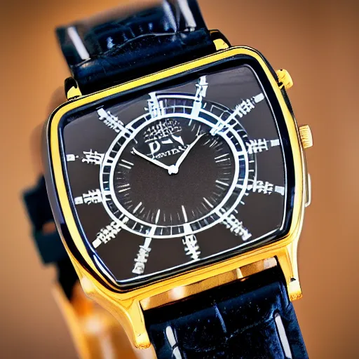 Prompt: photo of a big ben wrist watch