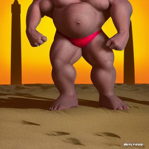 Prompt: shrek as an oily body builder at the beach, 4k, high detail, high-resolution photograph, professional photography, ultra-detail