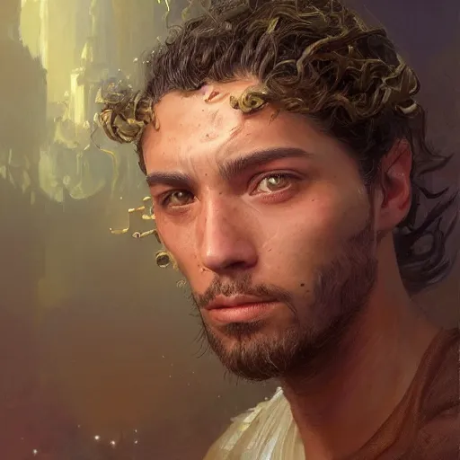 Image similar to the young latin goy as a realistic science fiction character, closeup portrait art by donato giancola and greg rutkowski and daniel dos santos, realistic face, digital art, trending on artstation