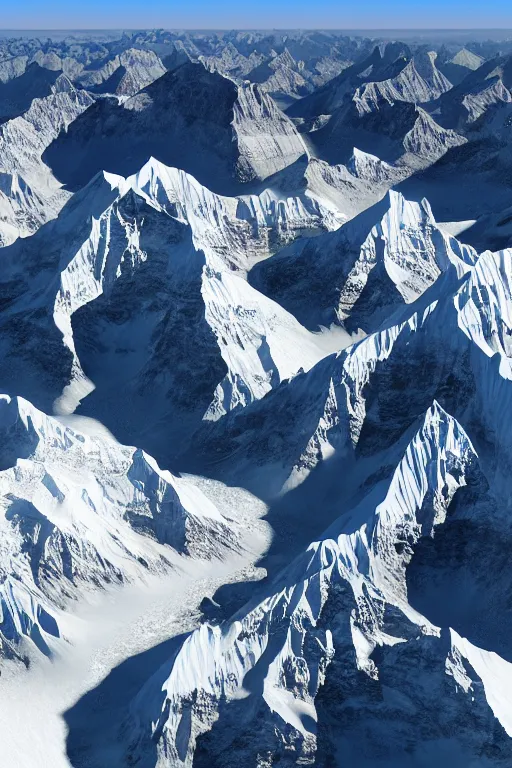 Image similar to The end of all known life, viewed from mount everest, digital artwork, 4k