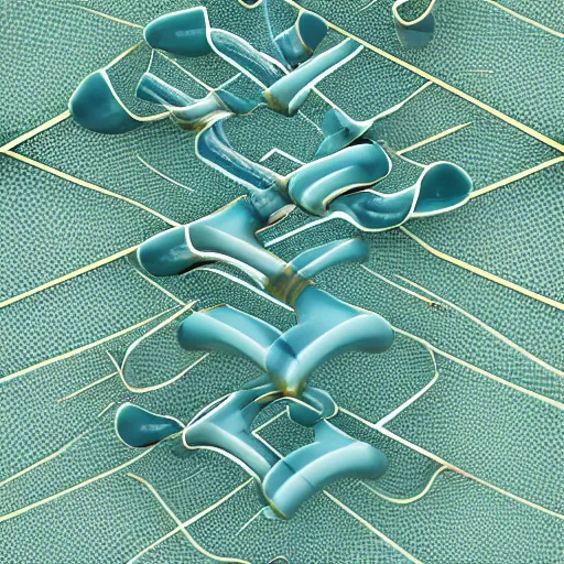 Prompt: an arrangement of glazed ceramic pipes in the shape of vocal tracts emerging from soil ejecting a pattern of fractal jet streams of air , highly detailed , 8k , octane ,