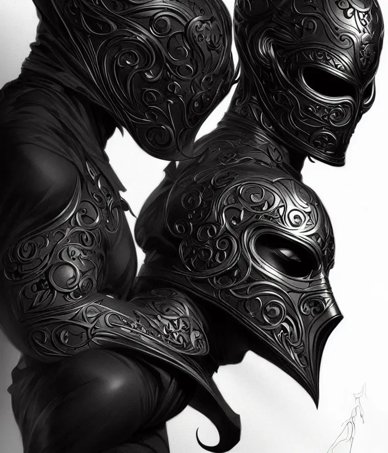 Prompt: ultra realistic illustration, a male with black mask, black t - shirt, intricate, elegant, highly detailed, digital painting, artstation, concept art, smooth, sharp focus, illustration, art by artgerm and greg rutkowski and alphonse mucha