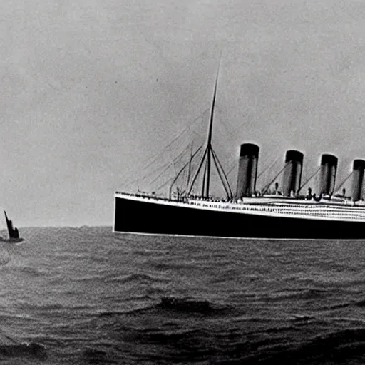 Prompt: rms titanic being chased by the black pearl