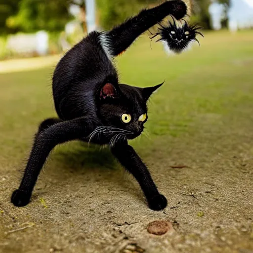 Image similar to a spider - cat - hybrid, animal photography