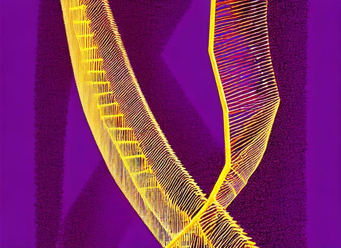 Prompt: portrait of a dna helix, colorful, modern art deco, mads berg, karolis strautniekas, stippled light, fine texture, editorial illustration, dramatic lighting, dynamic composition, detailed, matte print, dynamic perspective