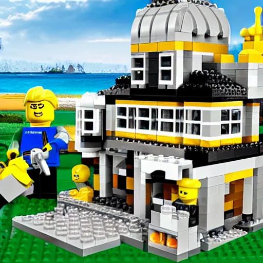 Image similar to mar - a - lago fbi raid lego set