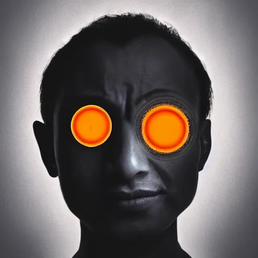 Prompt: a person with 3 eyes, a man with a eyeball in the middle of his forehead, 3rd eye