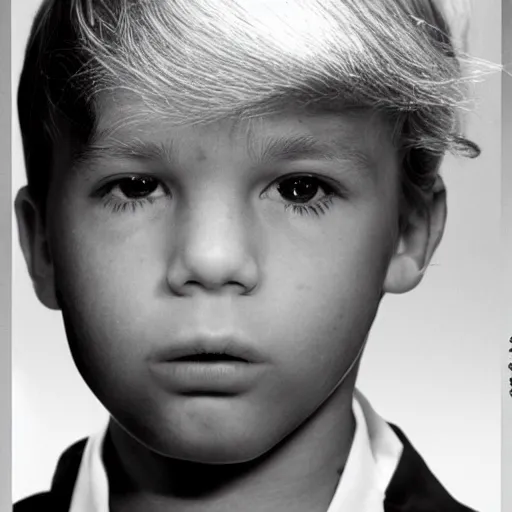 Image similar to photo of young donald trump in new york, black and white, by gilbert weingourt