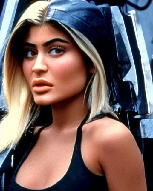 Image similar to still photo of kylie jenner in terminator 2