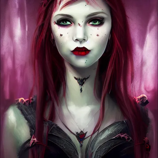 Image similar to the vampire girl portrait, fantasy art, concept art, H 1000