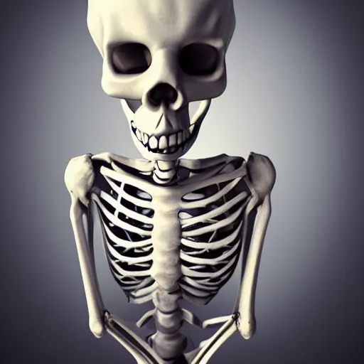 Image similar to bored skeleton, tired of his office work. no background, png