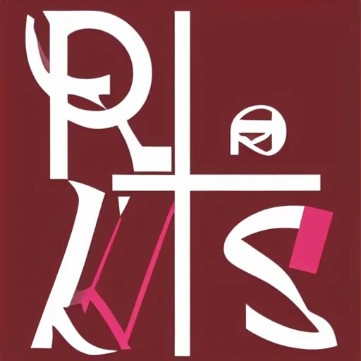 Image similar to kcs logo, minimalistic icon in black, red, and purple. acrylic brushstrokes on white background