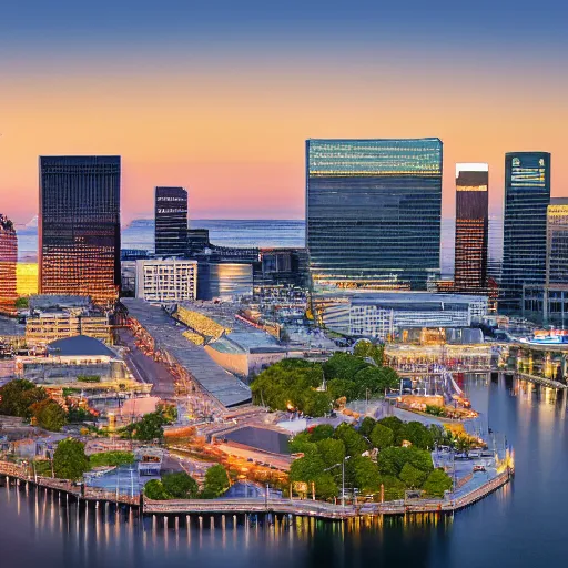 Image similar to professional photograph of baltimore in june 2 0 5 0, 8 k, very detailed, very intricate,