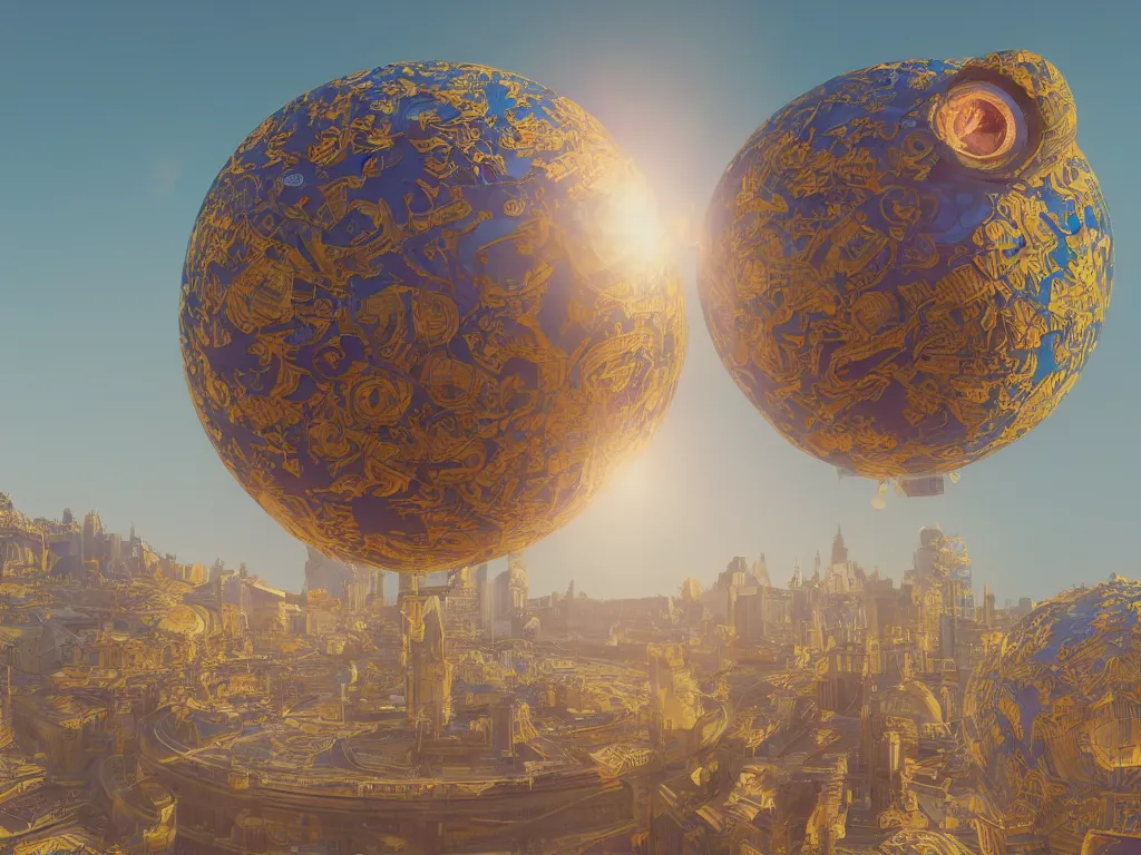 Image similar to 3 d render, sunlight study, the universe is a spheroid region 7 0 5 meters in diameter, art nouveau, by georg flegel and ( ( ( ( ( lisa frank ) ) ) ) ), 8 k, sharp focus, octane render