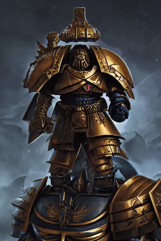 Image similar to armor portrait heros warhammer 4 0 k horus heresy fanart - the primarchs emperor by johannes helgeson animated with vfx concept artist & illustrator global illumination ray tracing hdr fanart arstation zbrush central hardmesh 8 k octane renderer comics stylized