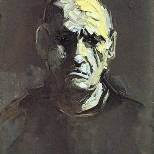 Image similar to portrait by Frank Auerbach