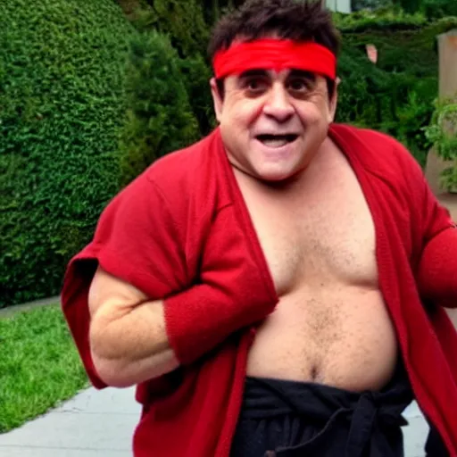 Image similar to Danny DeVito as Ryu from Street Fighter